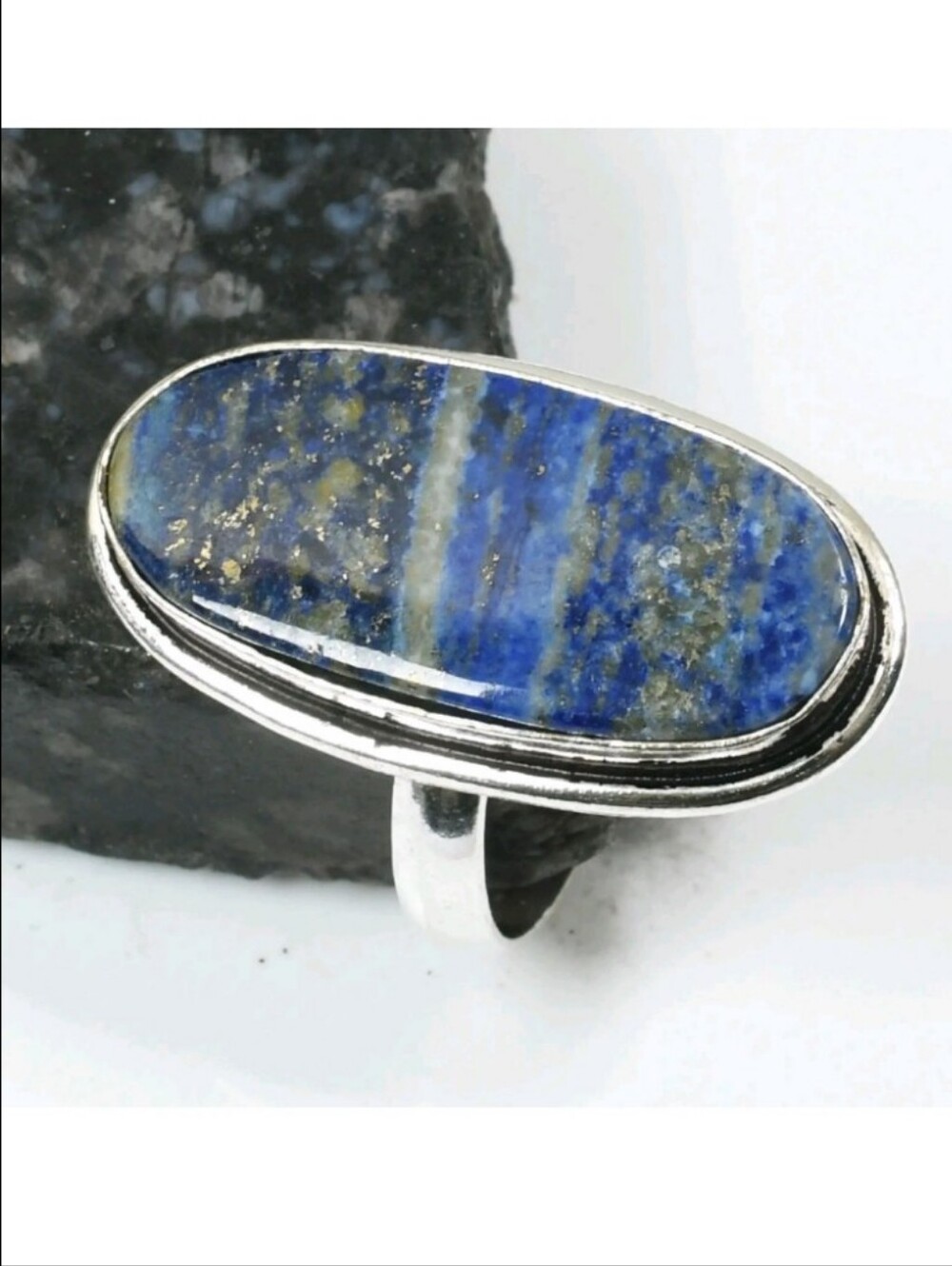 Lapis Lazuli Gemstone Jewelry 925 Sterling Silver Handmade Ring